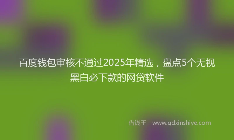 百度钱包审核不通过2025年精选，盘点5个无视黑白必下款的网贷软件