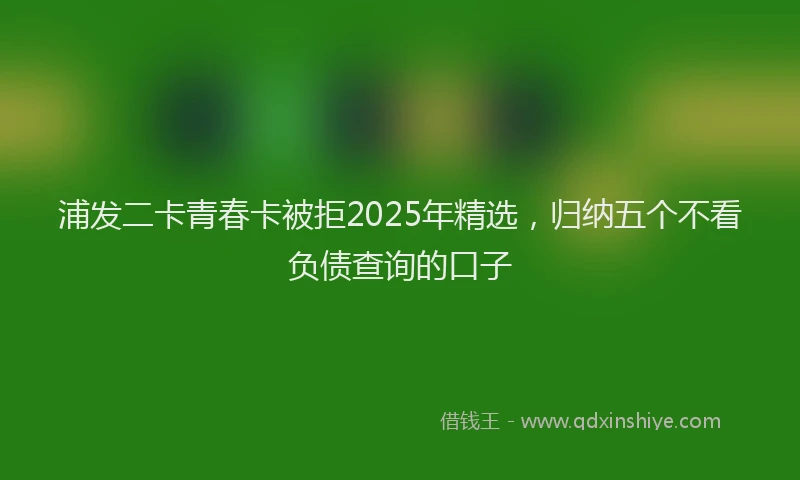 浦发二卡青春卡被拒2025年精选，归纳五个不看负债查询的口子