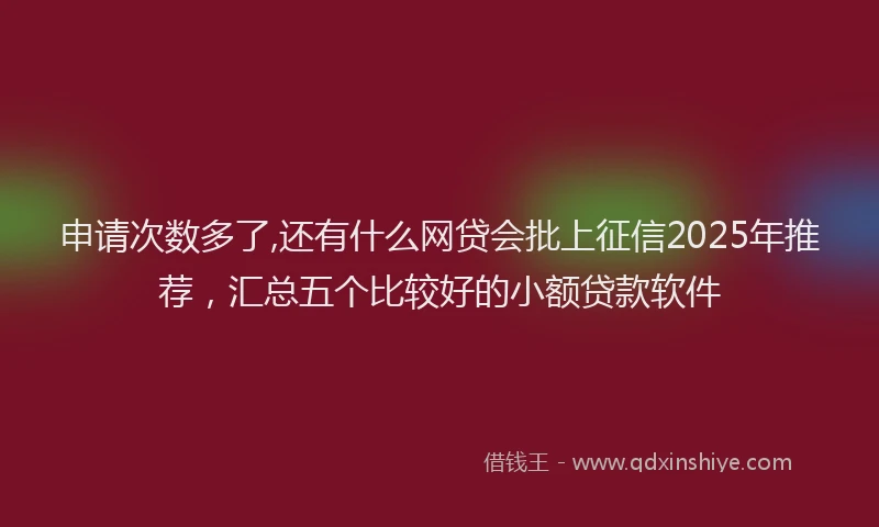 申请次数多了,还有什么网贷会批上征信2025年推荐，汇总五个比较好的小额贷款软件