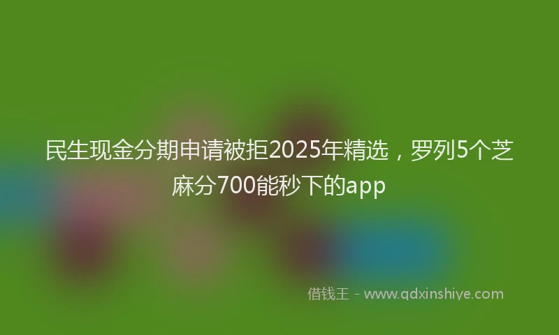 民生现金分期申请被拒2025年精选，罗列5个芝麻分700能秒下的app