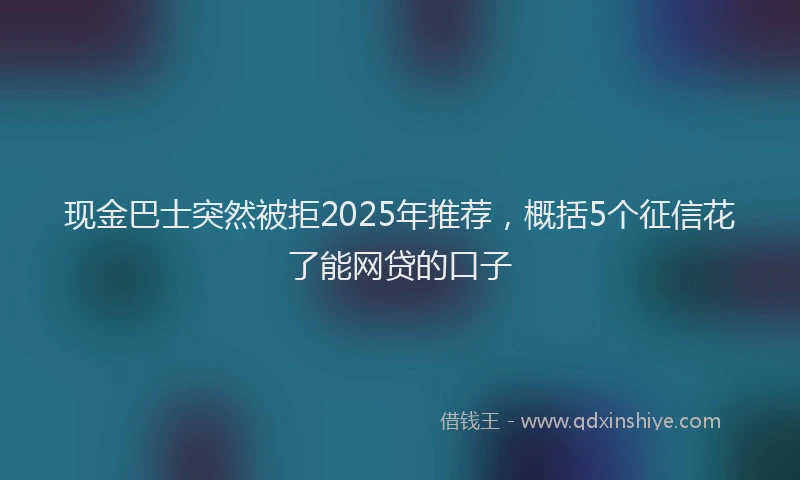现金巴士突然被拒2025年推荐，概括5个征信花了能网贷的口子