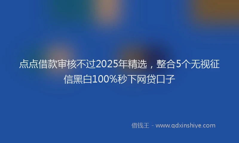 点点借款审核不过2025年精选，整合5个无视征信黑白100%秒下网贷口子