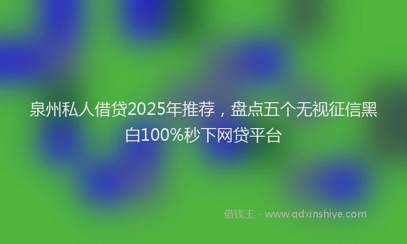 泉州私人借贷2025年推荐，盘点五个无视征信黑白100%秒下网贷平台