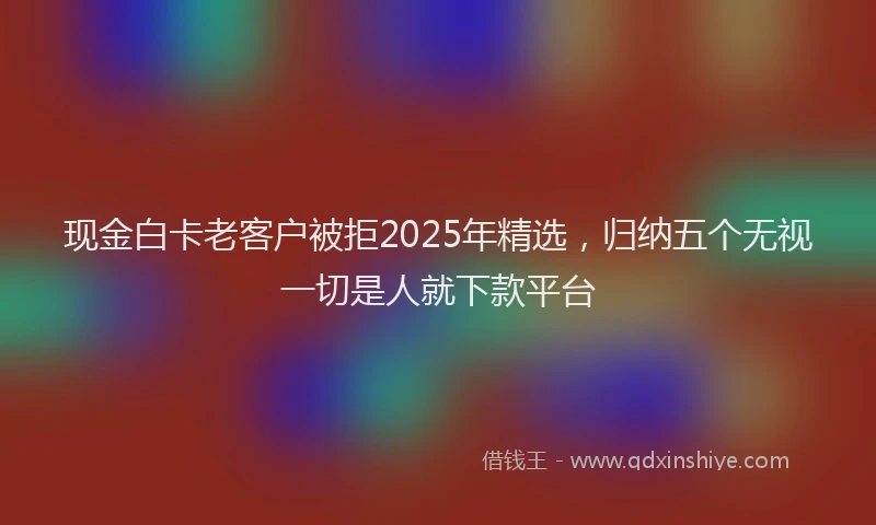 现金白卡老客户被拒2025年精选，归纳五个无视一切是人就下款平台