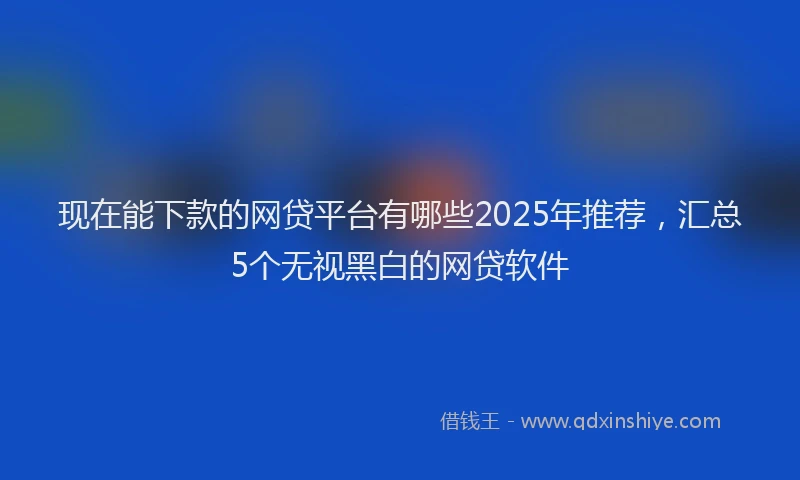 现在能下款的网贷平台有哪些2025年推荐，汇总5个无视黑白的网贷软件