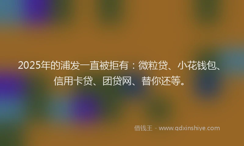 2025年的浦发一直被拒有：微粒贷、小花钱包、信用卡贷、团贷网、替你还等。