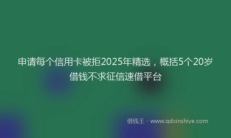 申请每个信用卡被拒2025年精选，概括5个20岁借钱不求征信速借平台