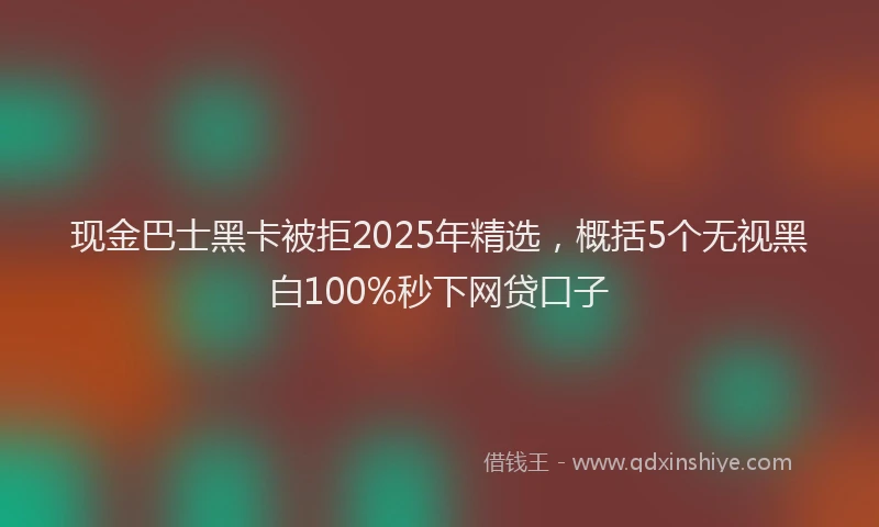 现金巴士黑卡被拒2025年精选，概括5个无视黑白100%秒下网贷口子