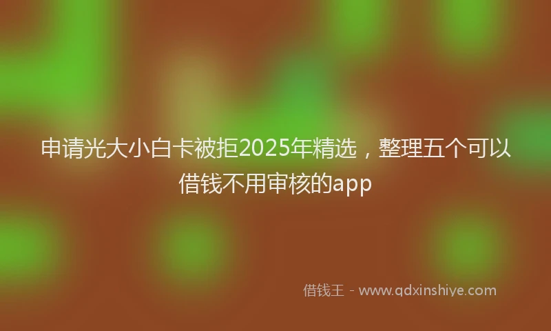 申请光大小白卡被拒2025年精选，整理五个可以借钱不用审核的app