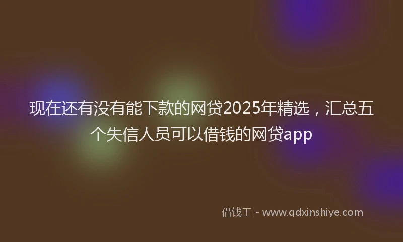 现在还有没有能下款的网贷2025年精选，汇总五个失信人员可以借钱的网贷app