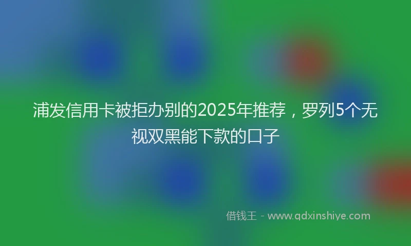 浦发信用卡被拒办别的2025年推荐，罗列5个无视双黑能下款的口子