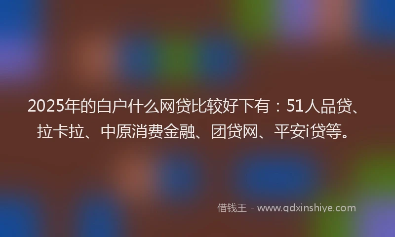 2025年的白户什么网贷比较好下有：51人品贷、拉卡拉、中原消费金融、团贷网、平安i贷等。
