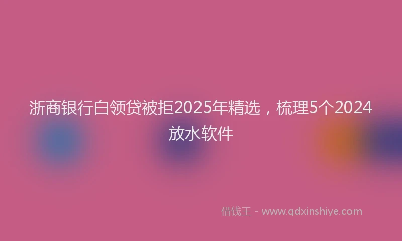 浙商银行白领贷被拒2025年精选，梳理5个2024放水软件