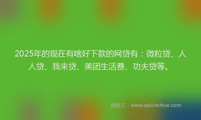 2025年的现在有啥好下款的网贷有：微粒贷、人人贷、我来贷、美团生活费、功夫贷等。