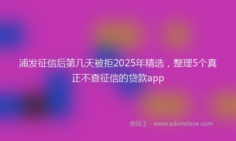 浦发征信后第几天被拒2025年精选，整理5个真正不查征信的贷款app