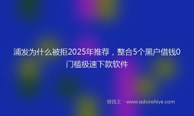 浦发为什么被拒2025年推荐，整合5个黑户借钱0门槛极速下款软件
