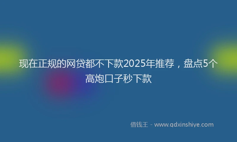 现在正规的网贷都不下款2025年推荐，盘点5个高炮口子秒下款