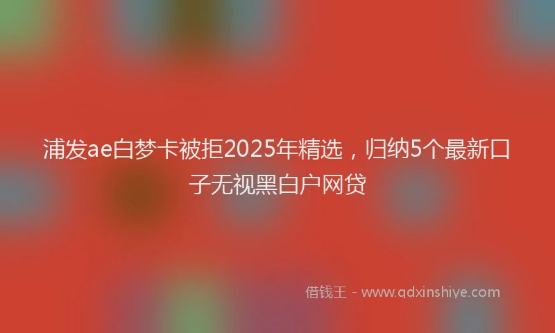 浦发ae白梦卡被拒2025年精选，归纳5个最新口子无视黑白户网贷
