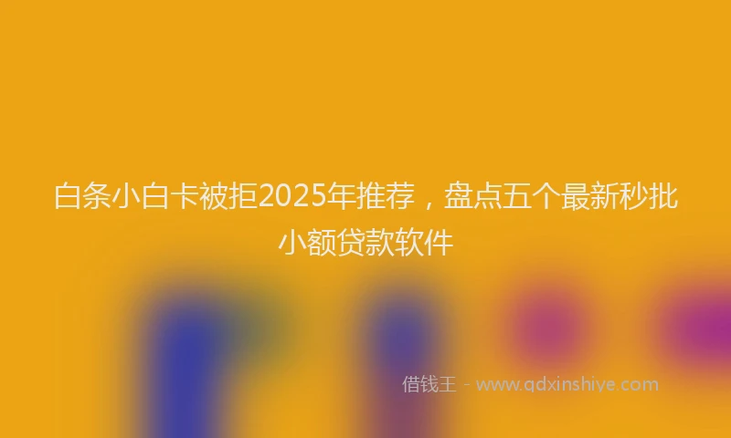 白条小白卡被拒2025年推荐，盘点五个最新秒批小额贷款软件