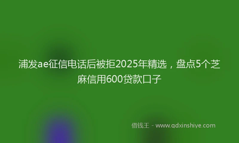 浦发ae征信电话后被拒2025年精选，盘点5个芝麻信用600贷款口子