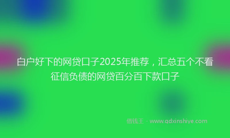 白户好下的网贷口子2025年推荐，汇总五个不看征信负债的网贷百分百下款口子