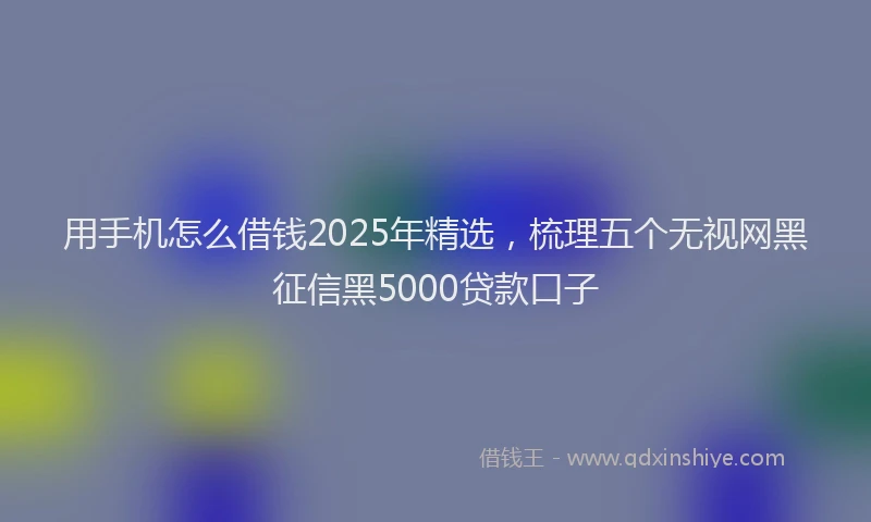 用手机怎么借钱2025年精选，梳理五个无视网黑征信黑5000贷款口子