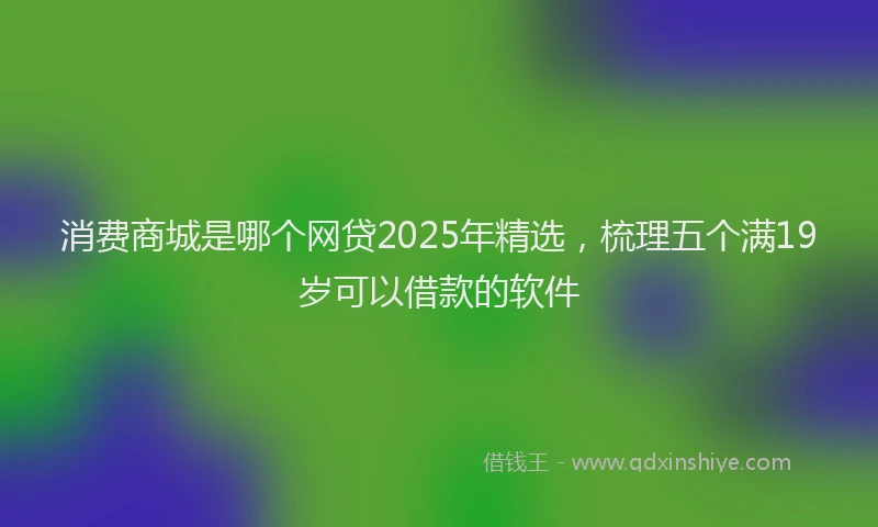 消费商城是哪个网贷2025年精选，梳理五个满19岁可以借款的软件