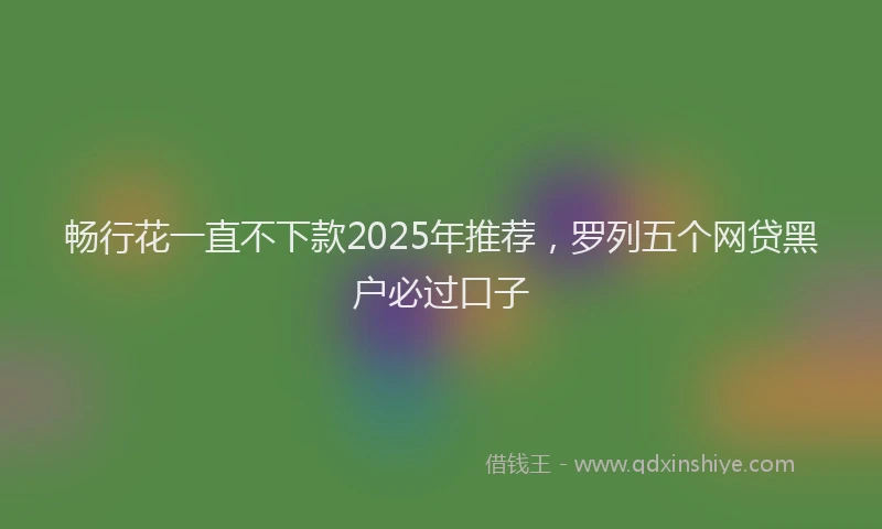 畅行花一直不下款2025年推荐，罗列五个网贷黑户必过口子