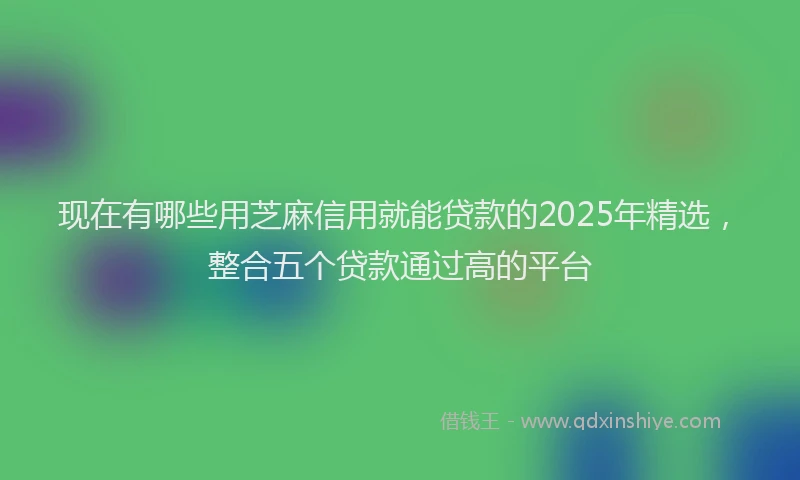 现在有哪些用芝麻信用就能贷款的2025年精选，整合五个贷款通过高的平台