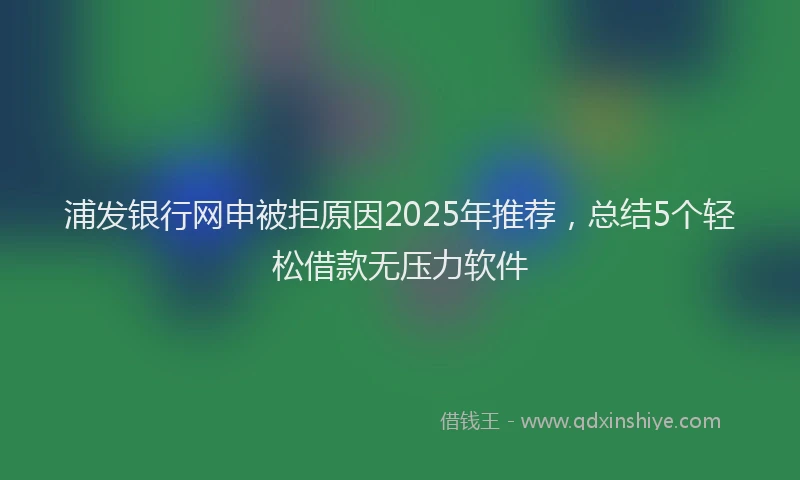 浦发银行网申被拒原因2025年推荐，总结5个轻松借款无压力软件