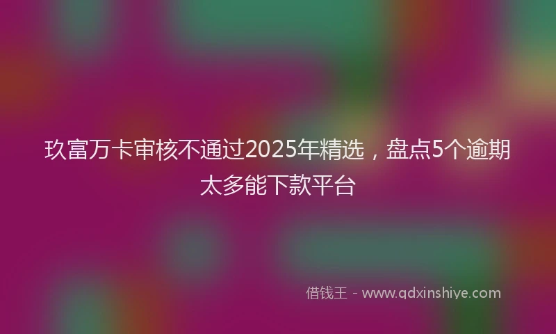 玖富万卡审核不通过2025年精选，盘点5个逾期太多能下款平台