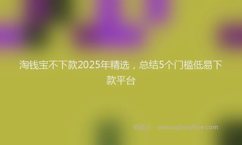 淘钱宝不下款2025年精选，总结5个门槛低易下款平台