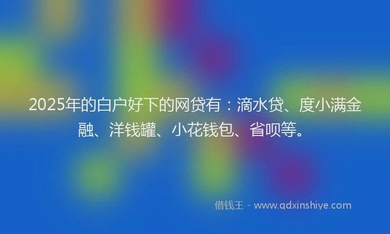 2025年的白户好下的网贷有：滴水贷、度小满金融、洋钱罐、小花钱包、省呗等。