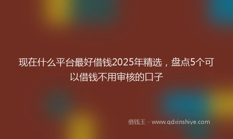 现在什么平台最好借钱2025年精选，盘点5个可以借钱不用审核的口子