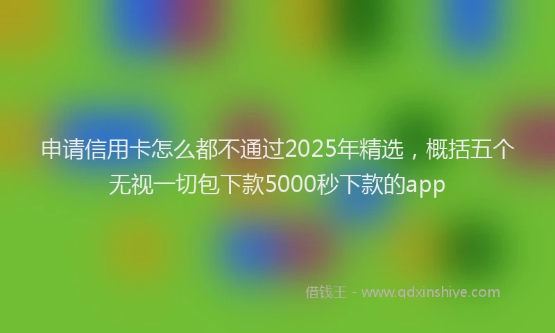 申请信用卡怎么都不通过2025年精选，概括五个无视一切包下款5000秒下款的app