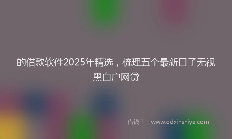 的借款软件2025年精选，梳理五个最新口子无视黑白户网贷
