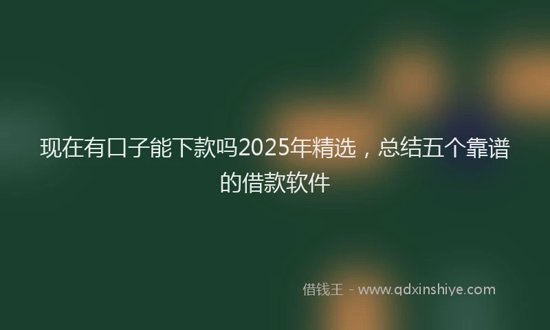 现在有口子能下款吗2025年精选，总结五个靠谱的借款软件