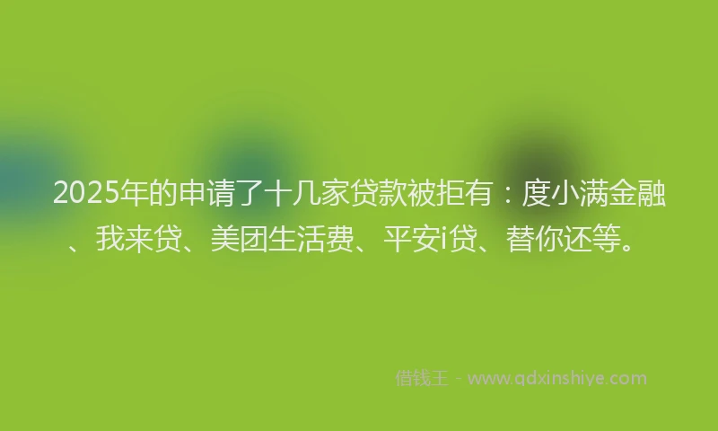 2025年的申请了十几家贷款被拒有：度小满金融、我来贷、美团生活费、平安i贷、替你还等。