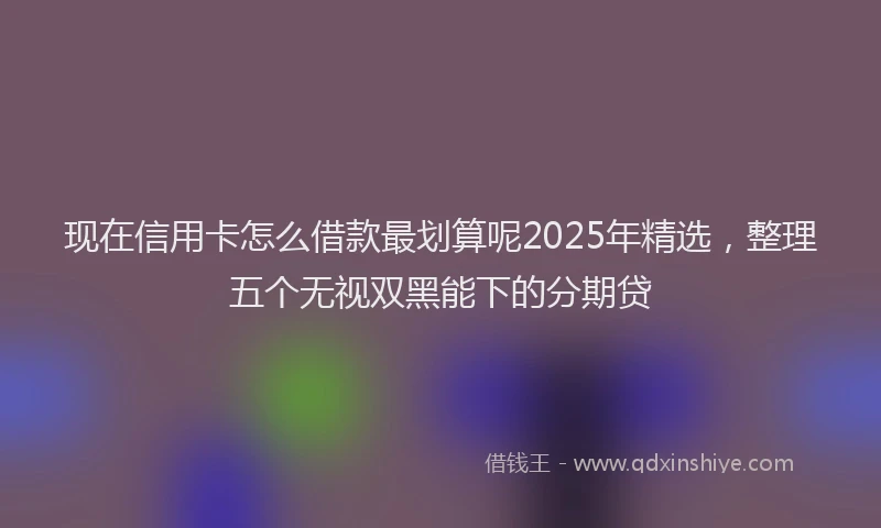 现在信用卡怎么借款最划算呢2025年精选，整理五个无视双黑能下的分期贷