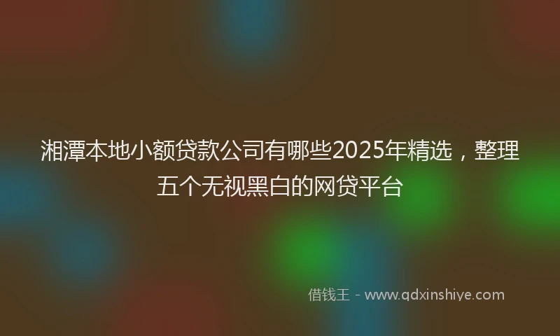 湘潭本地小额贷款公司有哪些2025年精选，整理五个无视黑白的网贷平台