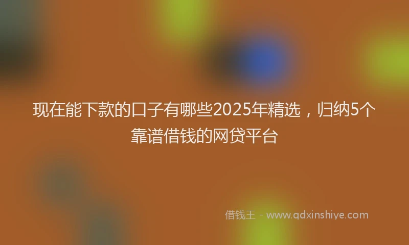 现在能下款的口子有哪些2025年精选，归纳5个靠谱借钱的网贷平台