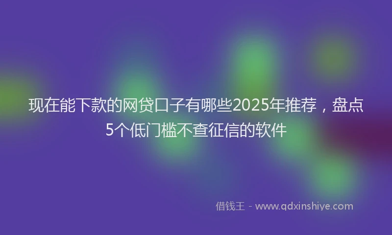 现在能下款的网贷口子有哪些2025年推荐，盘点5个低门槛不查征信的软件