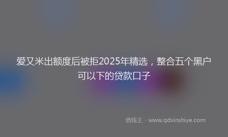 爱又米出额度后被拒2025年精选，整合五个黑户可以下的贷款口子