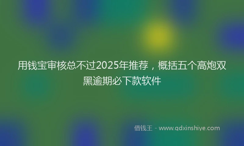 用钱宝审核总不过2025年推荐，概括五个高炮双黑逾期必下款软件