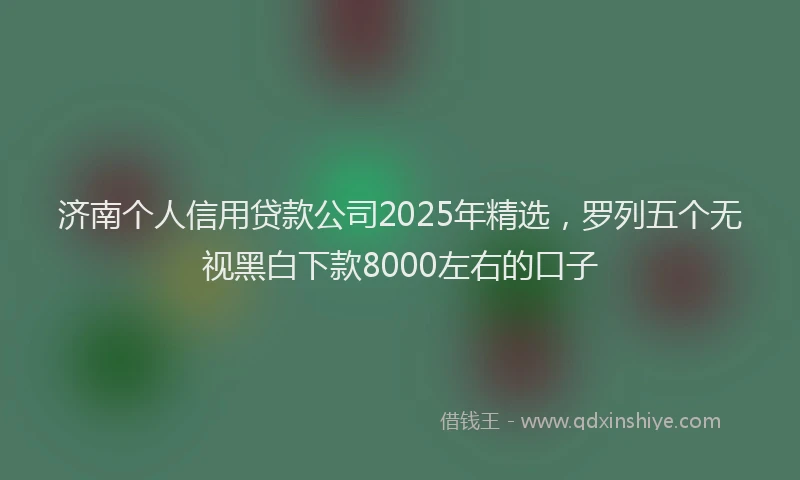 济南个人信用贷款公司2025年精选，罗列五个无视黑白下款8000左右的口子