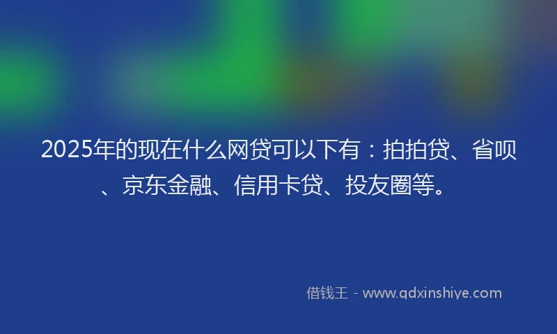 2025年的现在什么网贷可以下有：拍拍贷、省呗、京东金融、信用卡贷、投友圈等。