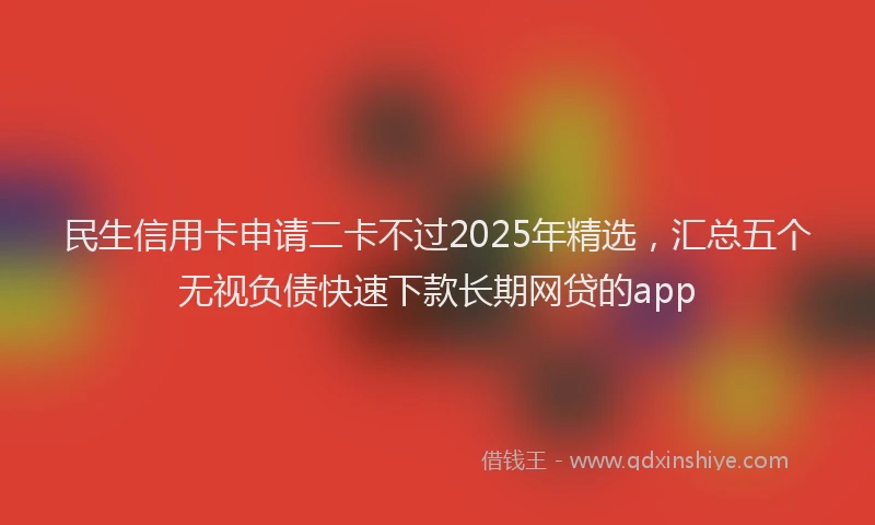 民生信用卡申请二卡不过2025年精选，汇总五个无视负债快速下款长期网贷的app