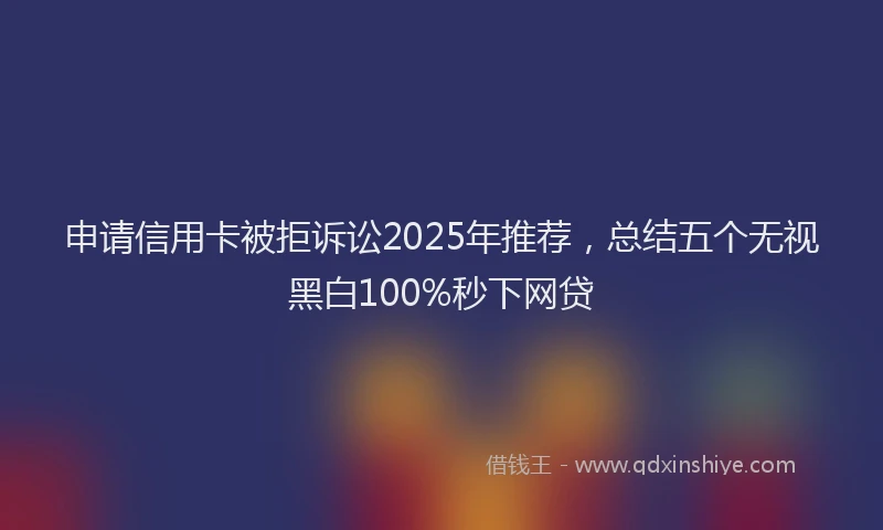 申请信用卡被拒诉讼2025年推荐，总结五个无视黑白100%秒下网贷