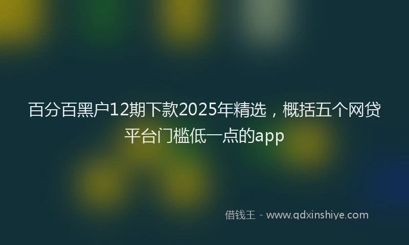 百分百黑户12期下款2025年精选，概括五个网贷平台门槛低一点的app