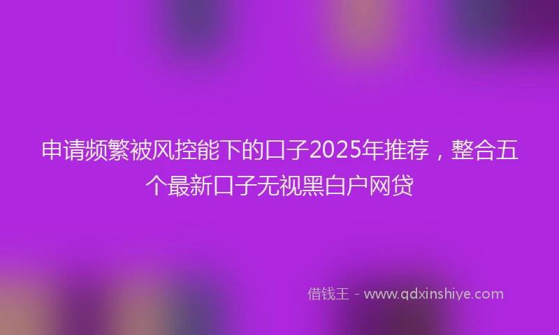 申请频繁被风控能下的口子2025年推荐，整合五个最新口子无视黑白户网贷